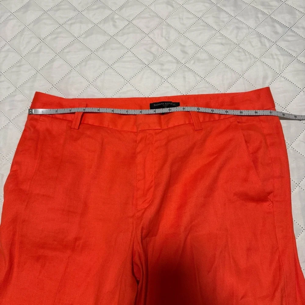 Banana Republic Avery Orange Linen Blend Trousers Women’s 12 Office Summer